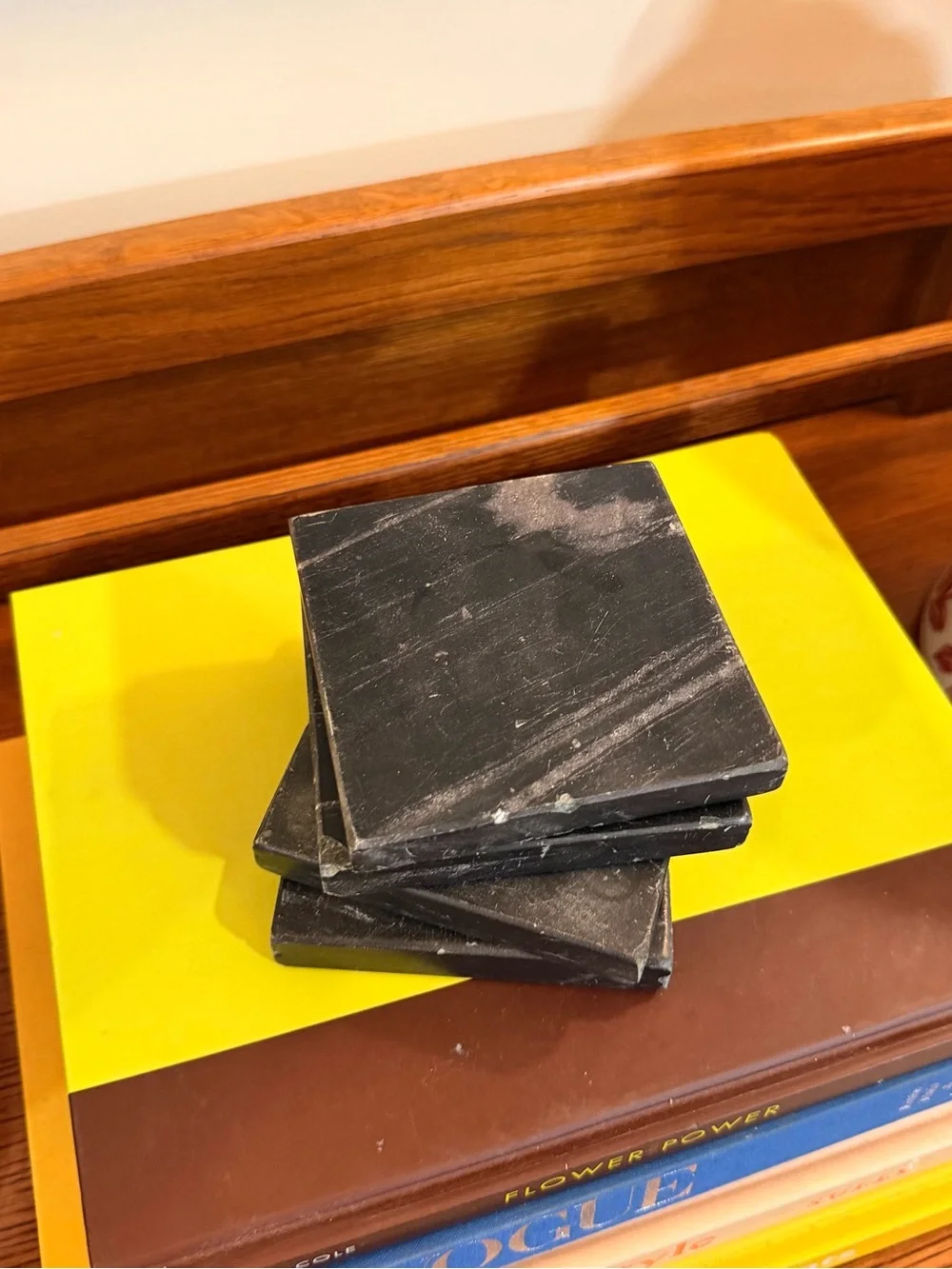 Black Marble Coffee Table Coasters – Classic Stack
